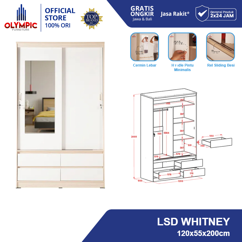 Olympic Lemari Pakaian Sliding / LSD Whitney