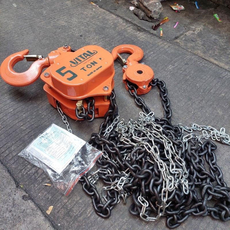 Chain Block Takel 5 Ton x 10 Meter Vital Katrol Manual Made In Japan
