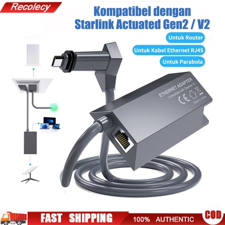 [Recolecy] Adapter Lan Starlink V2/Gen 2 STARLINK ETHERNET ADAPTER / LAN / RJ45 Starlink Internet Sa