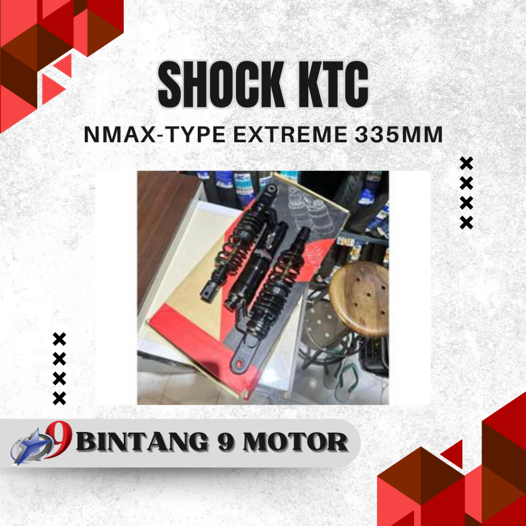 SHOCK (SKOK) KTC NMAX EXTREME UKURAN 335 BLACK-BINTANG SEMBILAN MOTOR