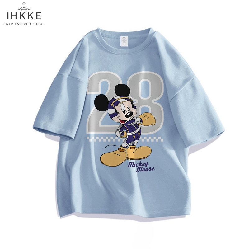 IHKKE Biru Kaos disney mickey mouse Racing driver series Korean Style baju atasan wanita terbaru /Ka