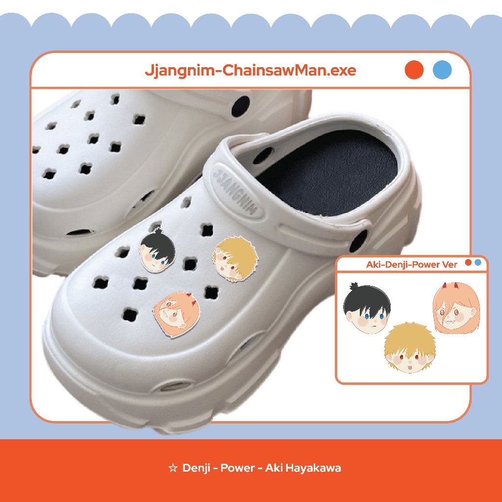 Hiasan Aksesoris Sepatu Shoe Charm Jibbitz Akrilik Acrylic Chainsaw Man Denji Power Aki Hayakawa