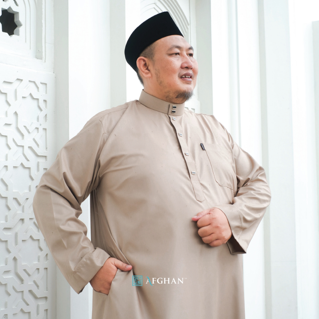 Afghan Jubah Jumbo BIG Size Model Kancing Snap Premium Type Lengan Panjang Polos Non-manset Bahan Ka