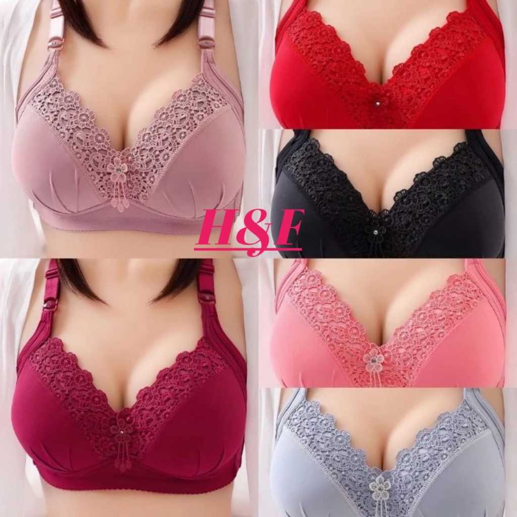 PROMO 6 PCS BH BRA BUSA RENDA FEMA 885 7783 183 BIG SIZE // RENDA KUPU-KUPU // RENDA BUNGA