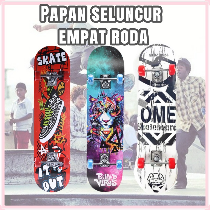80cm Skateboard 4 roda skateboard Material kualitas tinggi Skateboarding anak/dewasa Material pulley