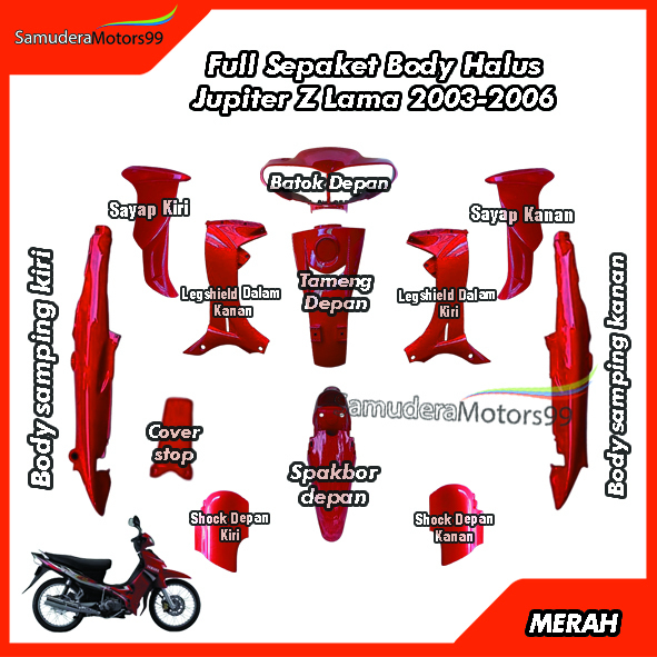 Full 1 Set Body Halus Jupiter Z Lama 2003-2006 Merah