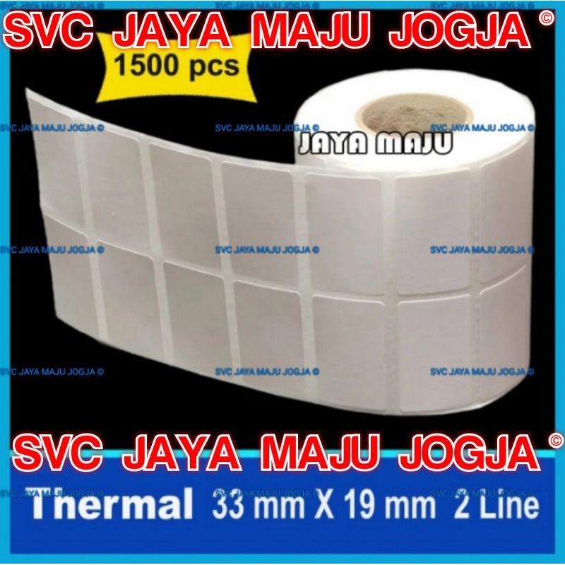 

PROMO THERMAL LABEL BARCODE 33 X 19 mm KERTAS STICKER LABEL 33x19 mm 2 LINE ISI 1500 || LABEL TANPA RIBBON DIRECT THERMAL || 33 X 19 THERMAL TOP COAT - 2 LINE - FACE OUT - ISI 1.500 PCS || CORE 1" || 33X19 TOKO OLEH-OLEH KADO SOUVENIR