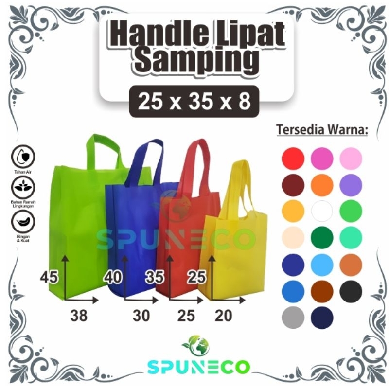 

HLS 25x35x8 (isi = 1 Lusin) TAS SPUNBOND MODEL TALI GOODIE BAG
