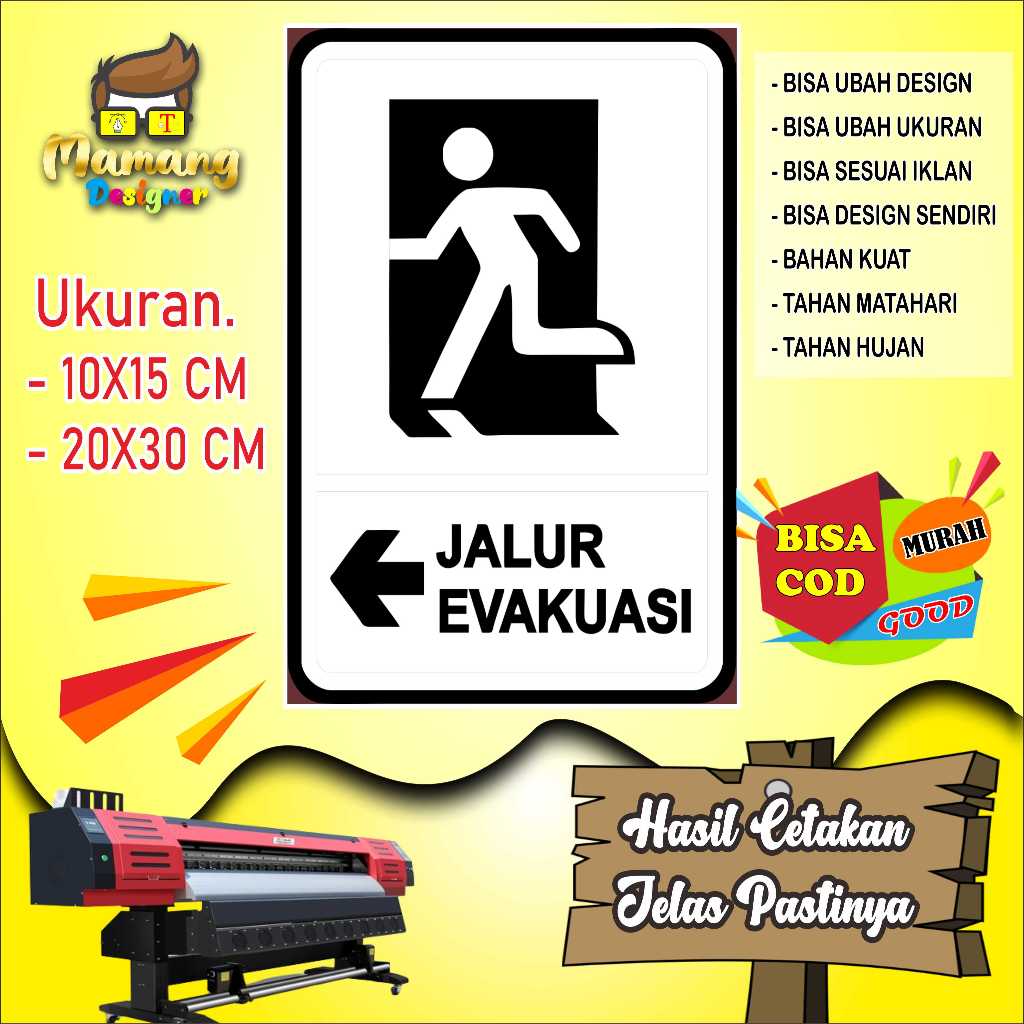 

Cetak Sticker Untuk Jalur Evakuasi Keren Putih