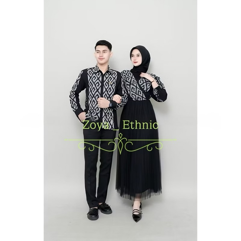New Zoya Set Raisa Couple Mix Rok Tutu Baju Couple Kondangan Tenun Baju Couple Pasangan