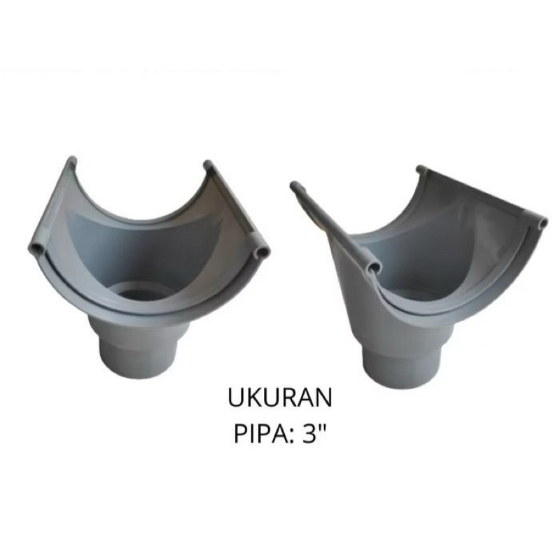CORONG TALANG 3” SETENGAH LINGKARAN PVC OVAL