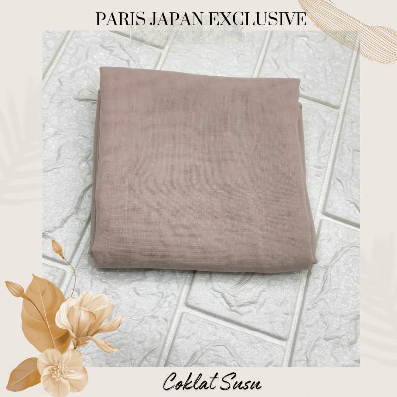 Hijab Polos Paris Japan Segi Empat Terbaru / ELYOUNA Paris Coklat Susu