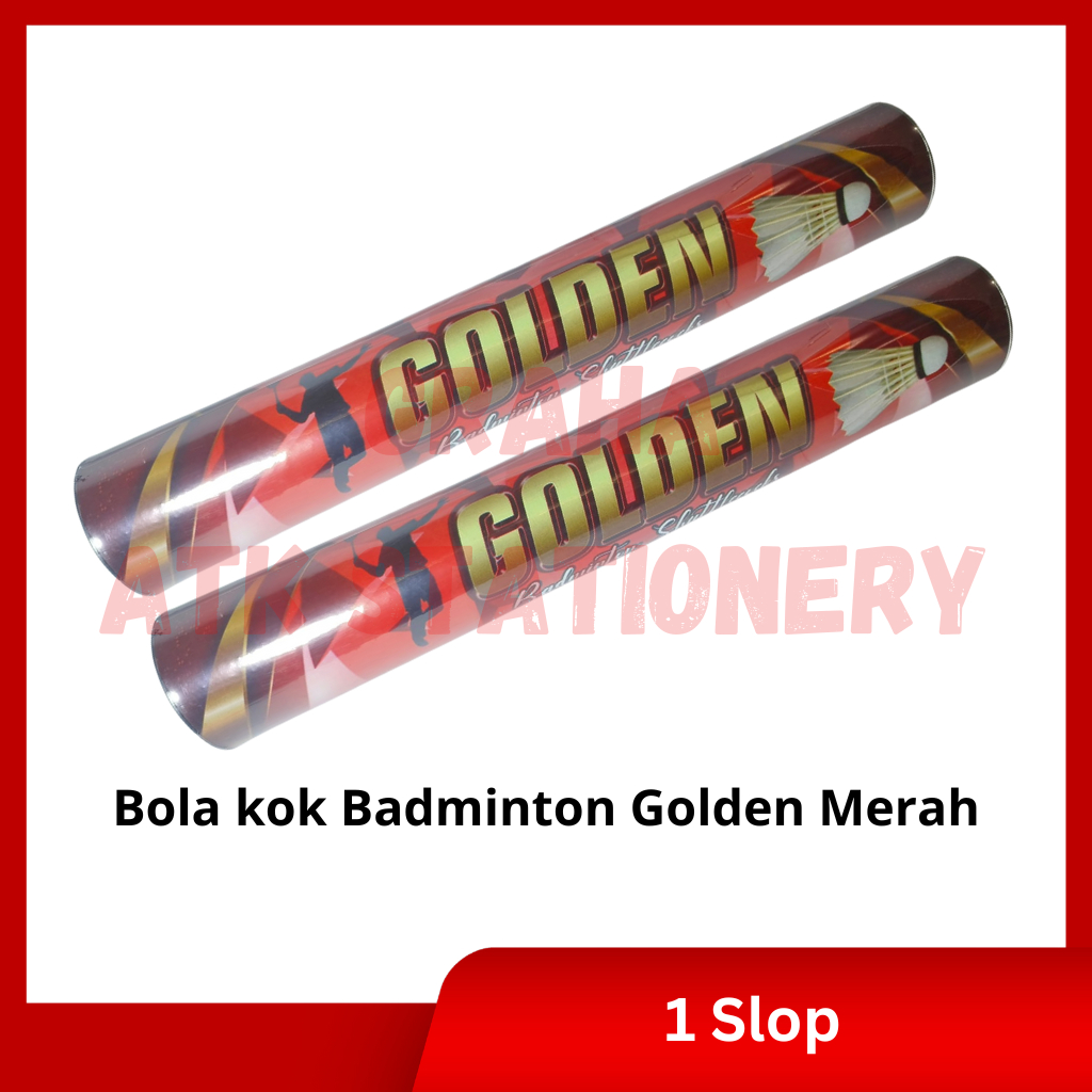 [1 Slop] Shuttlecock Bulu Tangkis Golden Merah / Bola Kok Badminton Bulu Tangkis Golden Merah