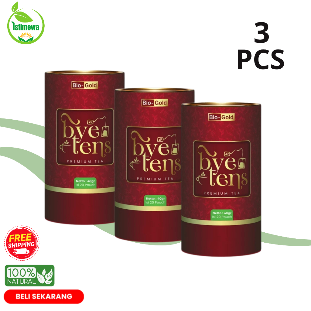 

Bye Tens Bio Gold Premium Tea - Teh Herbal Alami Bantu Menurunkan Hipertensi Tekanan Darah Tinggi