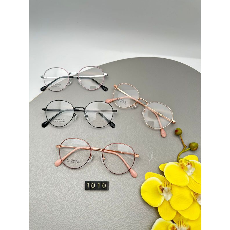 frame kacamata pria wanita oval 1010 Titanium