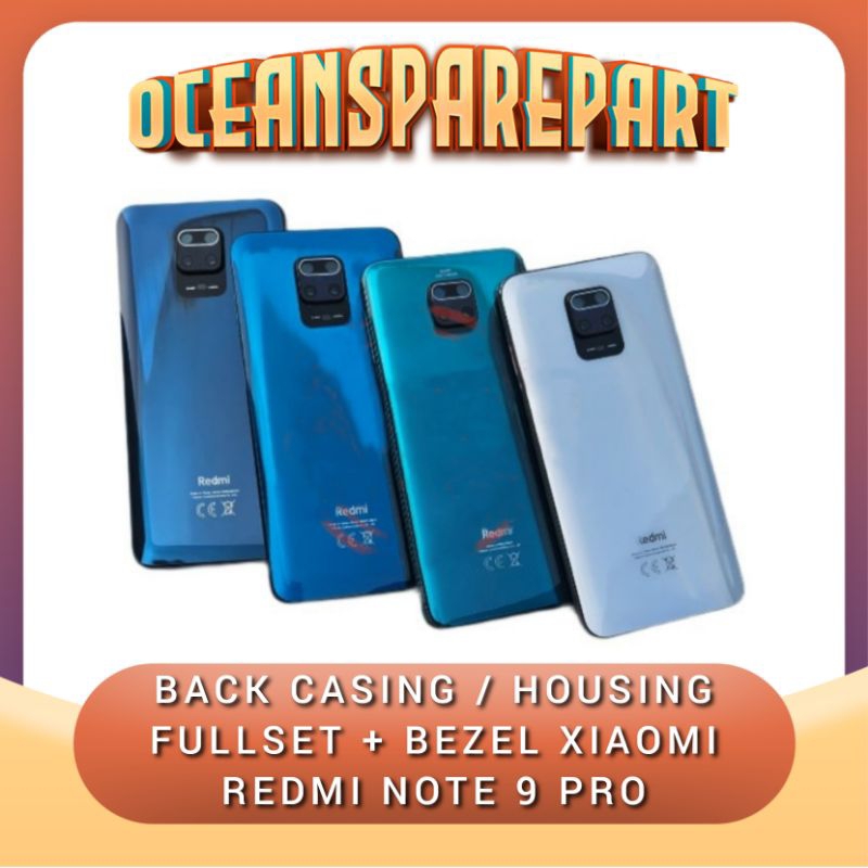BACK CASING - KESING - HOUSING XIAOMI REDMI NOTE 9 PRO BACKDOOR FULLSET + BEZEL