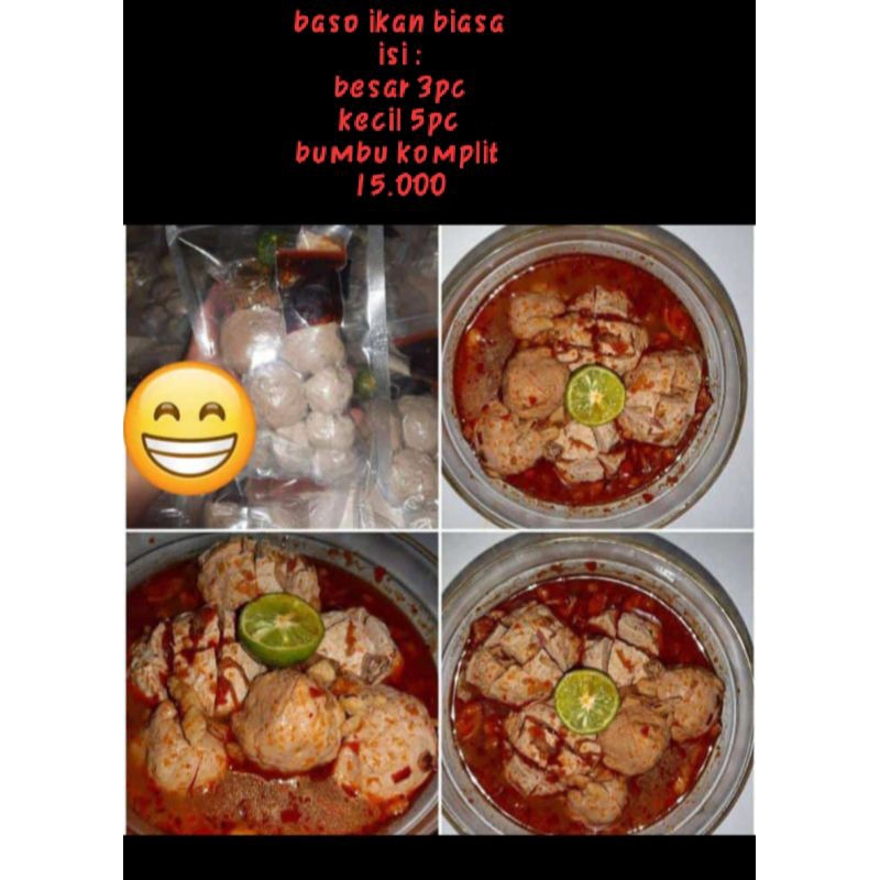 

paket bakso/baso ikan sinar bahari biasa