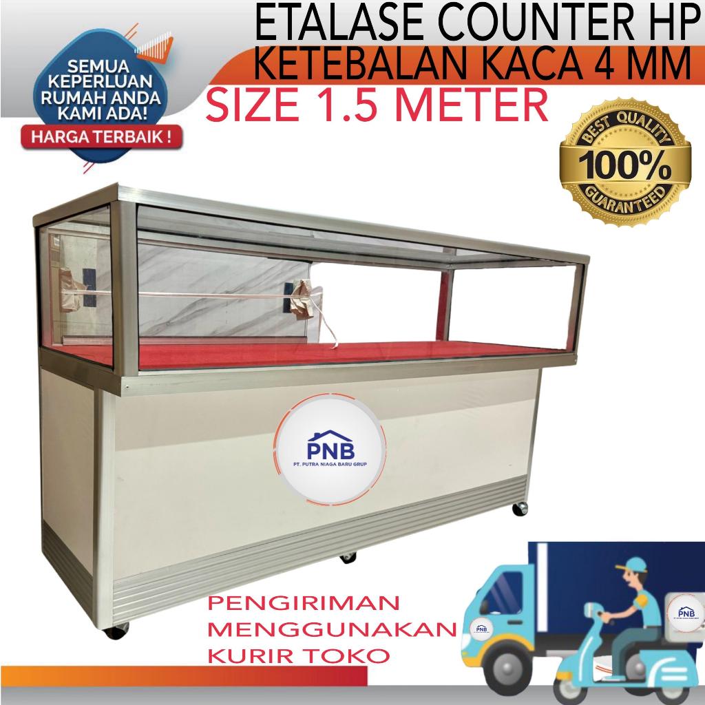 Rak Etalase Konter HP / Counter HP Kaca  Ukuran 1,5 Meter