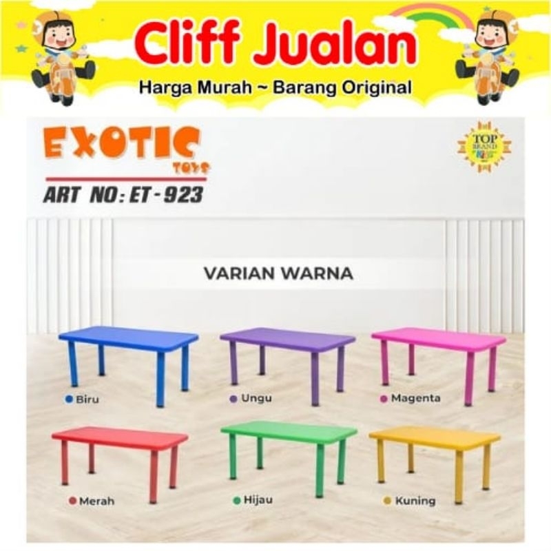 CLIFF JUALAN MEJA BELAJAR ANAK PANJANG EXOTIC ET-923 (NEW PRODUCT)