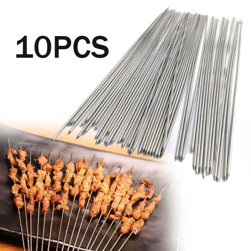 100pcs Tusuk Sate Food Grade Tusuk Sate Besi Stenlis Tusukan Sate Untuk Daging Sate Steak Barbekyu B