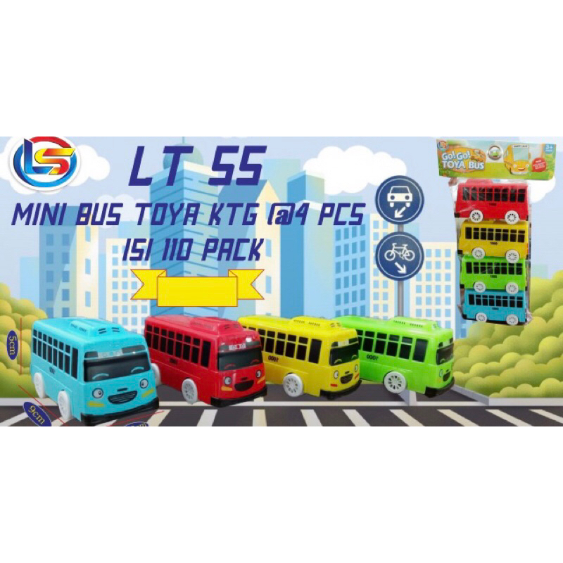 Mainan anak bus toyo/ Mainan anak bus telolet/ Mainan anak bus tayo/ Mainan anak bus isi 4pc