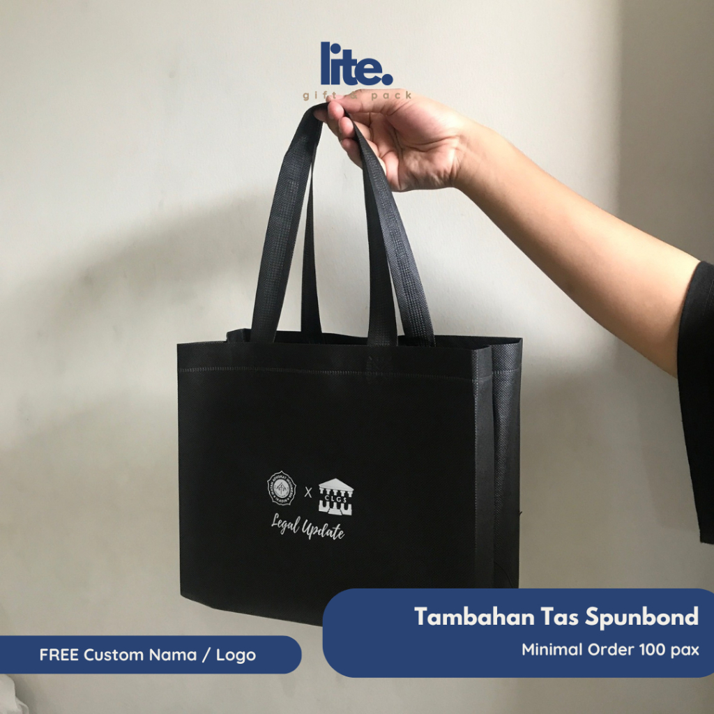 

[Min 100pc] TAMBAHAN TAS SPUNBOND CUSTOM LOGO/NAMA