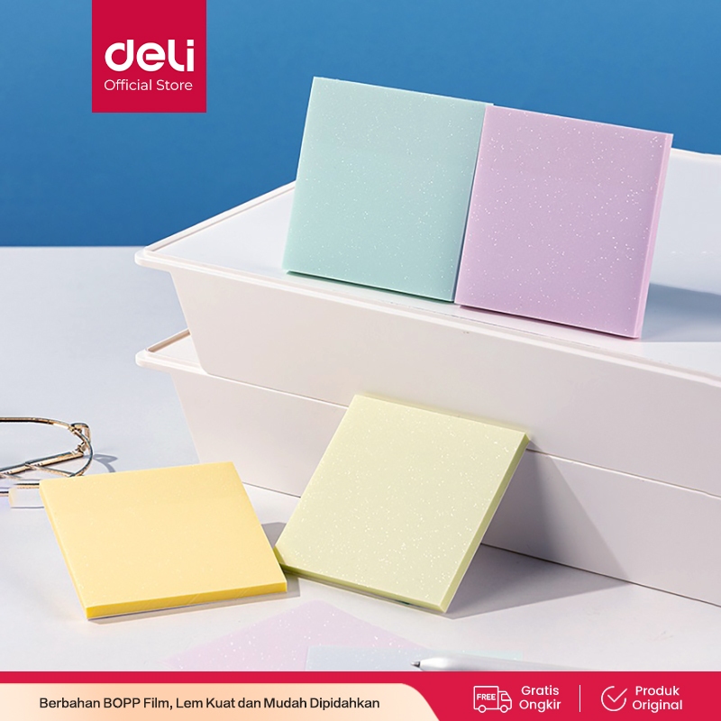 

Deli Semitransparent Sticky Notes / Memo Tempel Semi Transparan 76x76mm 50 Lembar/Pad Lem Kuat BT131