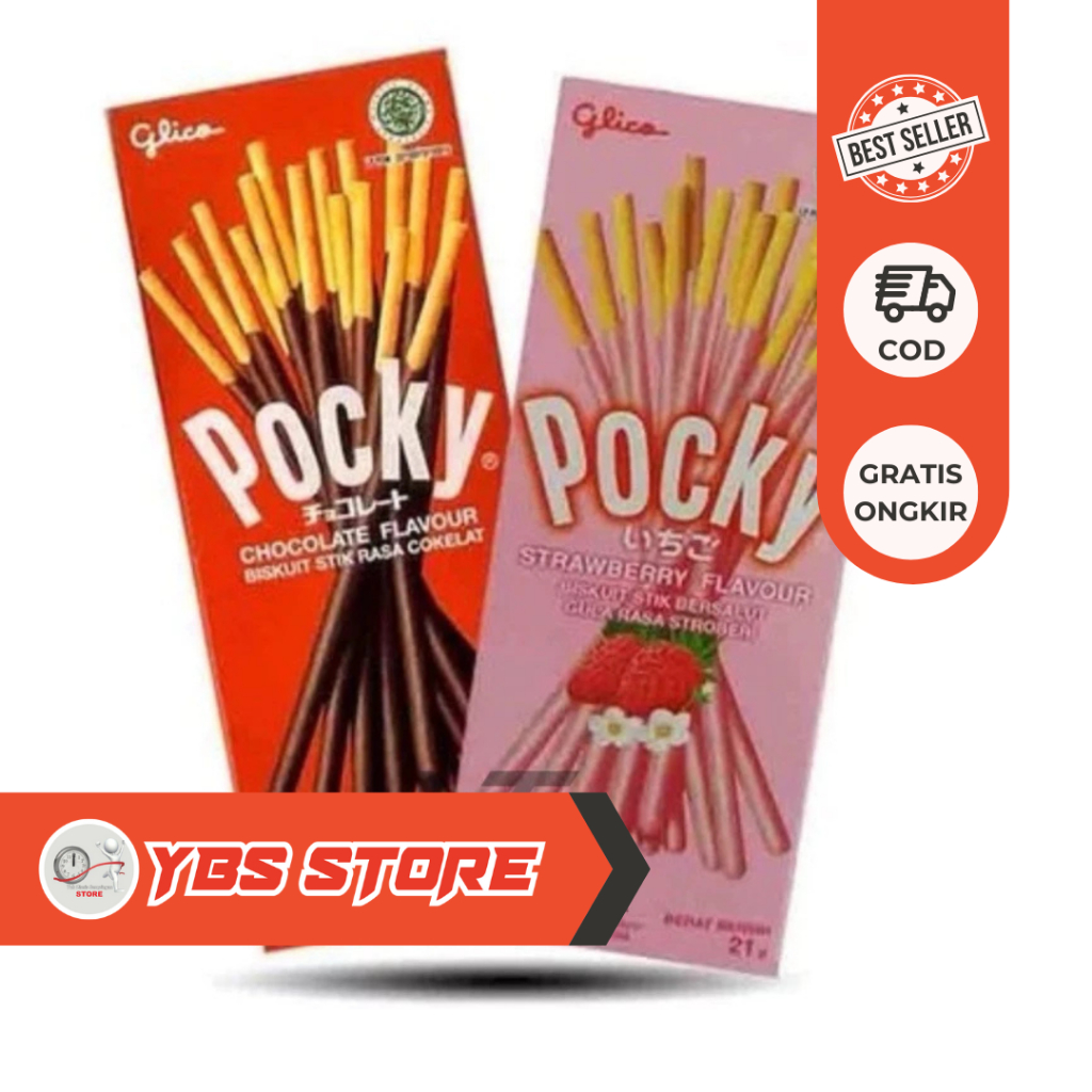 

Pocky 1 Box Glico Mini Stick Coklat 22gr / Strawberry / Cookies Cream / Pejoy 20gr / Glico Alfie