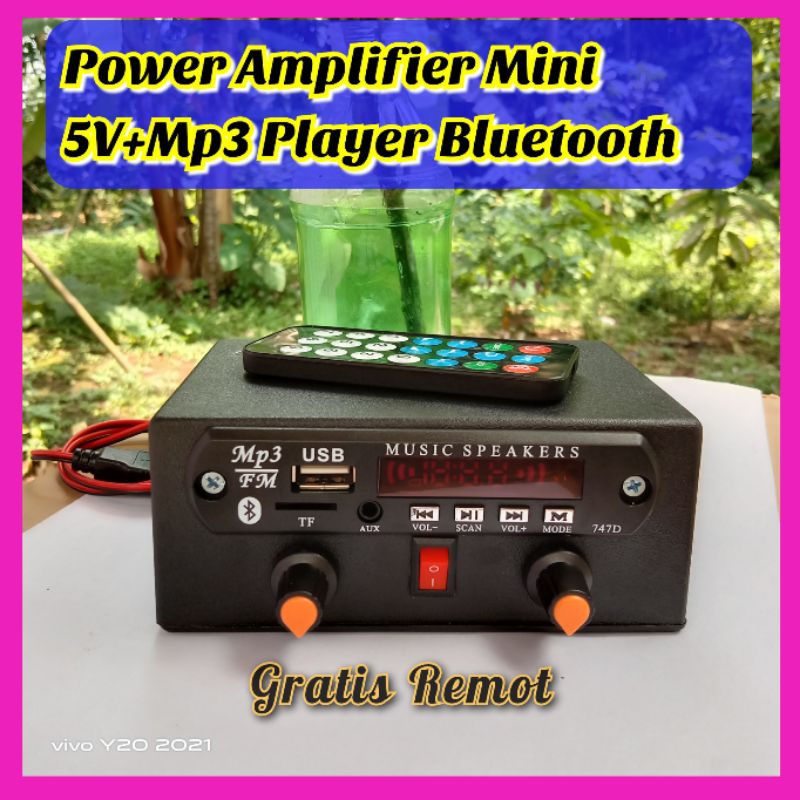 Ampli Mini 5v Plus Mp3 Player Bluetooth