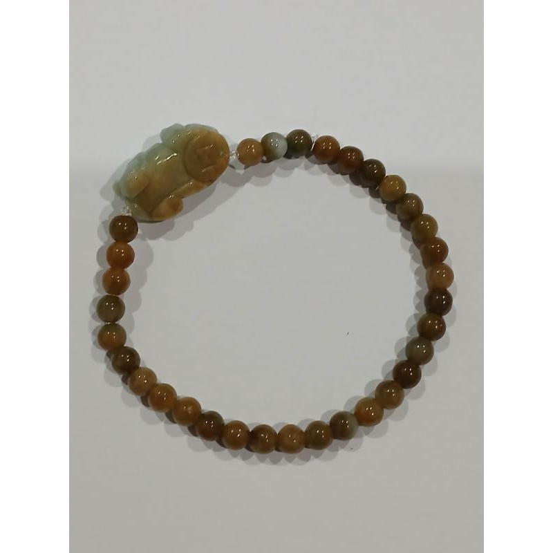 Gelang Giok Coklat Kombinasi dg Pixui