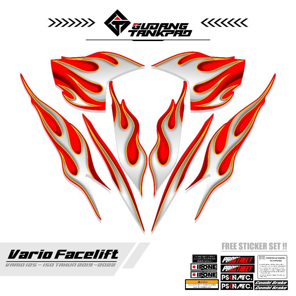 STRIPING HONDA VARIO FACELIFT 125 - 150 MTF 12 / STIKER STRIPING VARIO FACELIF MOTIF API / POLET STI