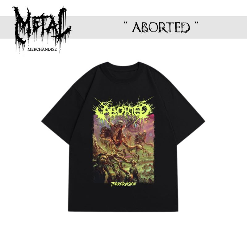 T-shirt Aborted kaos band metal luar negeri original