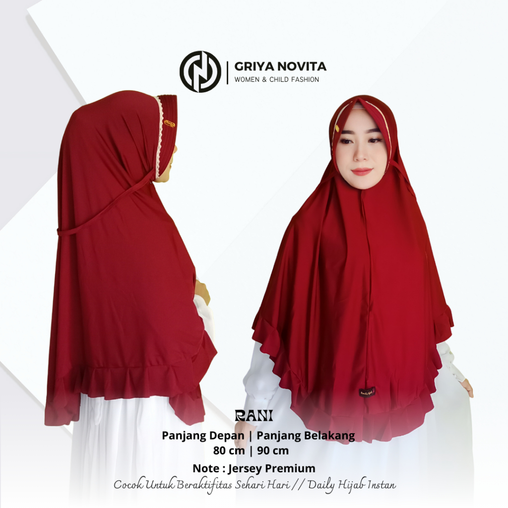 Hijab Jumbo Rempel Jersey Premium / Jilbab RANI Jumbo Syari / Kerudung Pet Antem