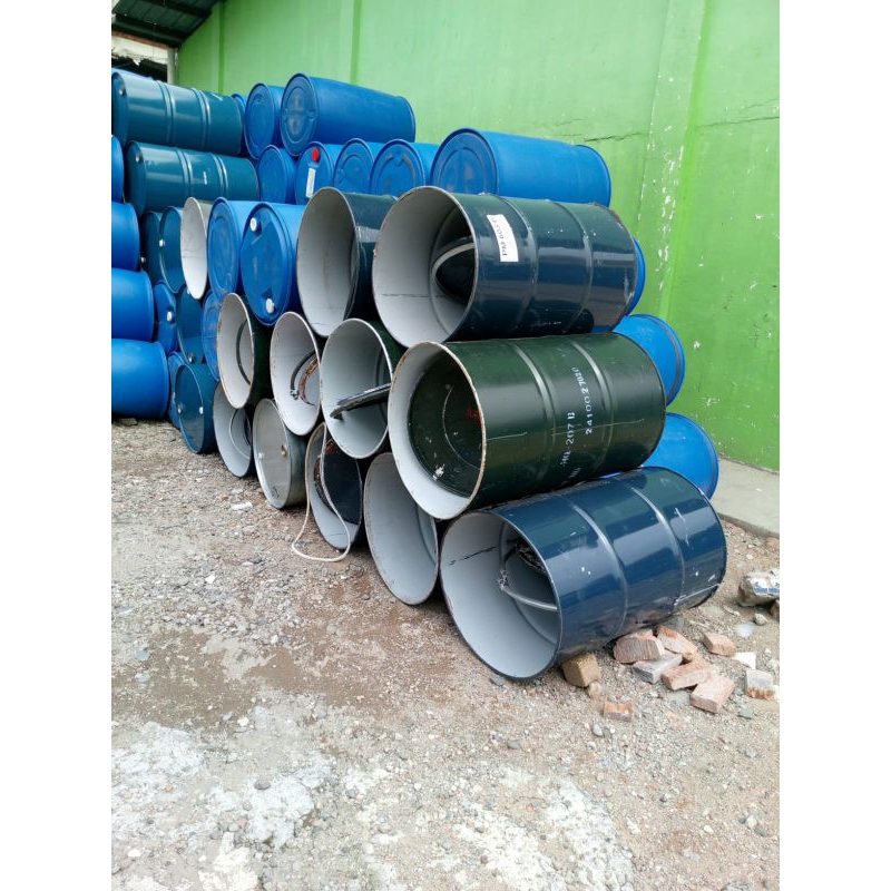 drum besi kapasitas 200 liter tutup lebar/drum sampah/drum solar/drum pertalit/tong sampah/tempat ba