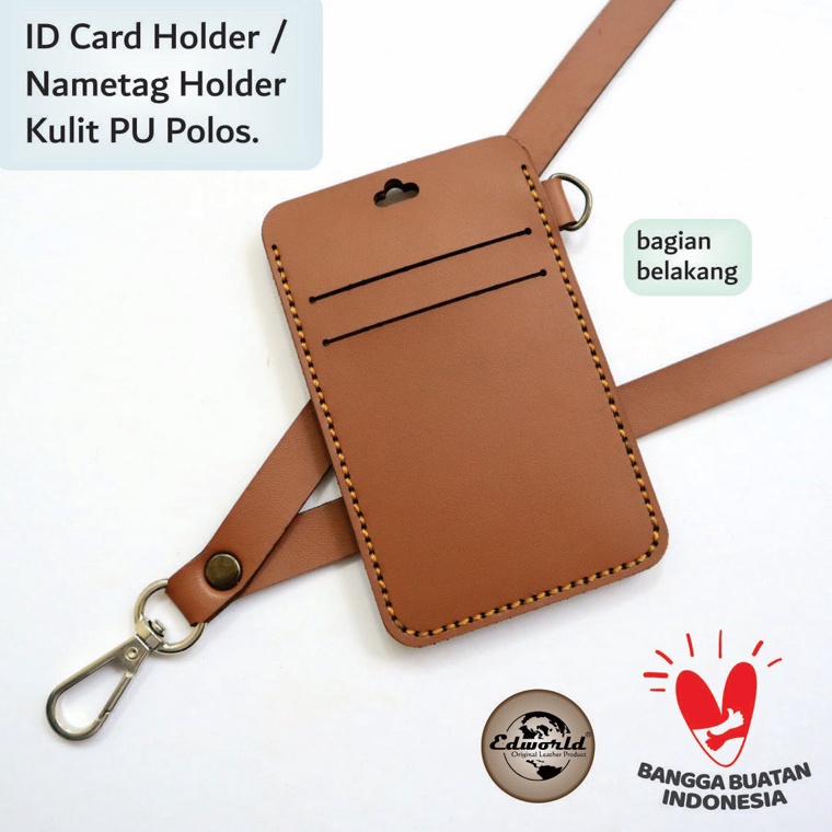 

Buruan Bayar ID Card Holder Nametag Kulit PU Polos
