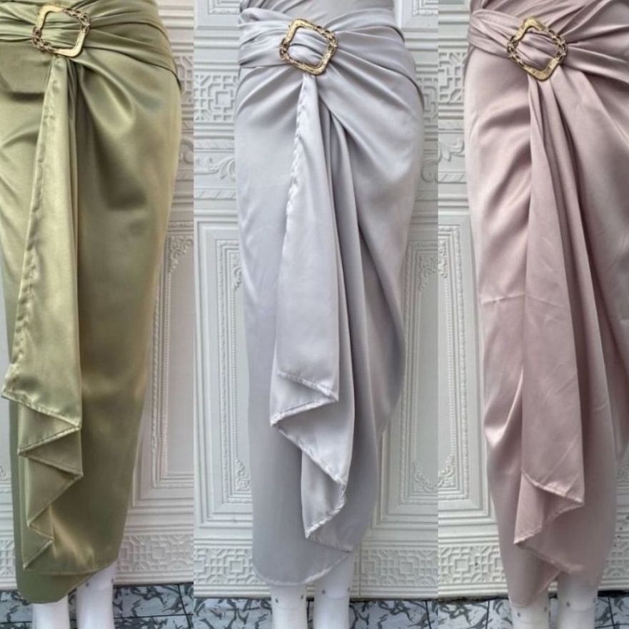KI3 Rok Lilit Satin  Kain Lilit Satin Polos Bawahan Kebaya Aneka Pilihan Warna