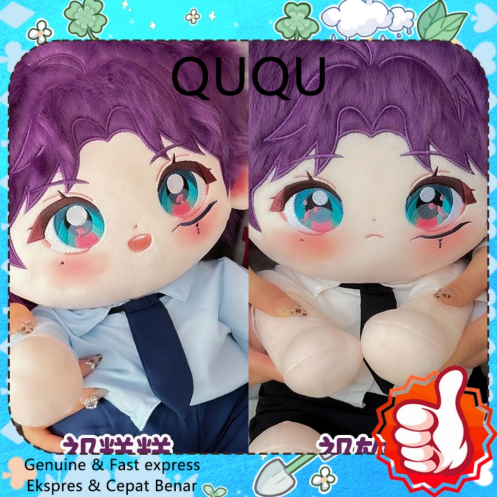 QUQU 40cm Love and Deepspace Rafayel Attribute Cotton Doll baju boneka Purple Hair 40cm Dress up Dol