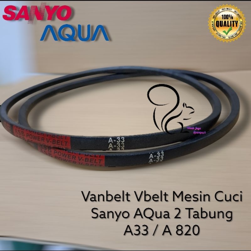 Fanbelt Mesin Cuci Sanyo AQua Vanbelt Panbel Fanbelt A33 A-820E