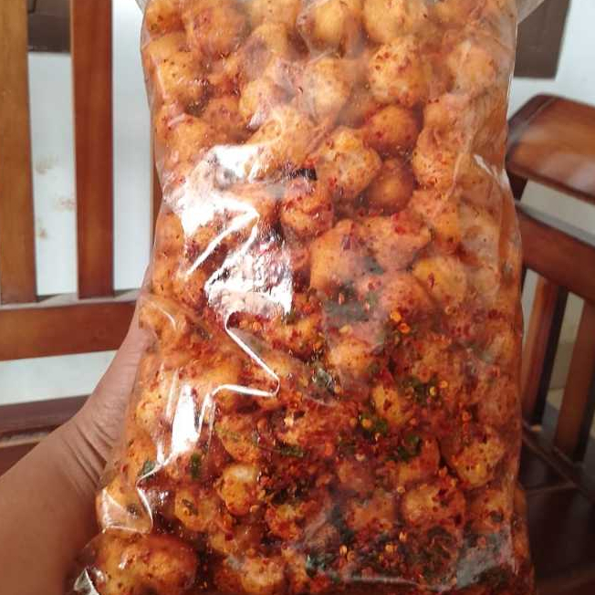 

Siomay mini kering Extra pedas Daun jeruk Netto 1KG /1000 gram