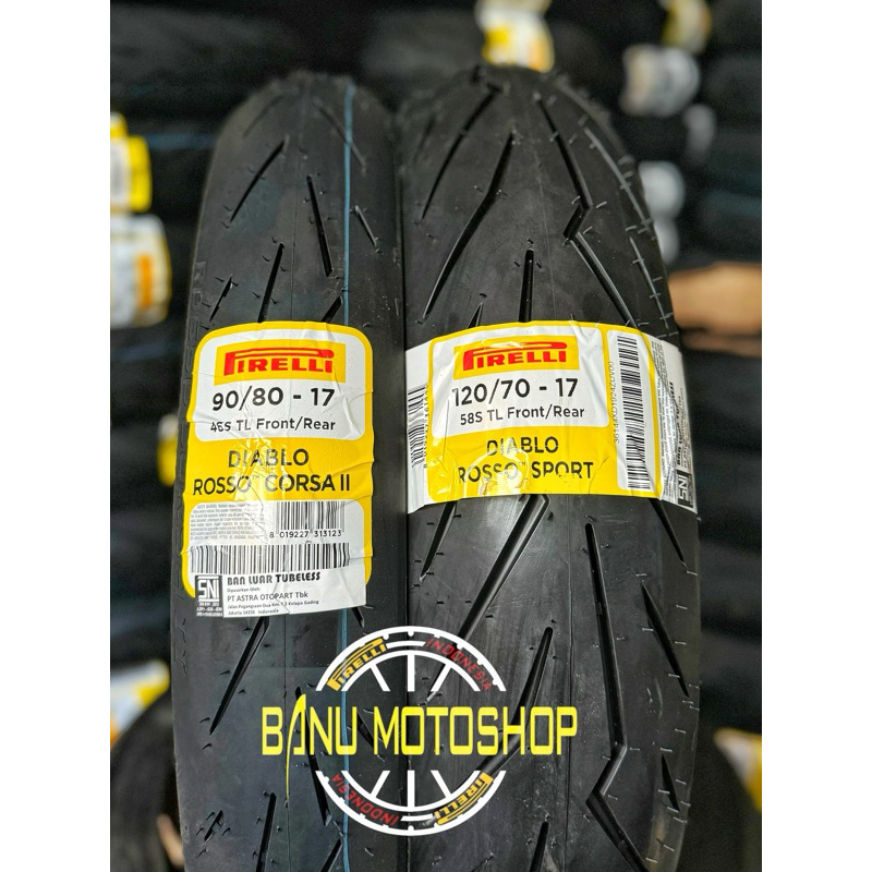 Paket ban pirelli diablo corsa II 2 uk 90/80-17 & 120/70-17 Diablo Rosso sport