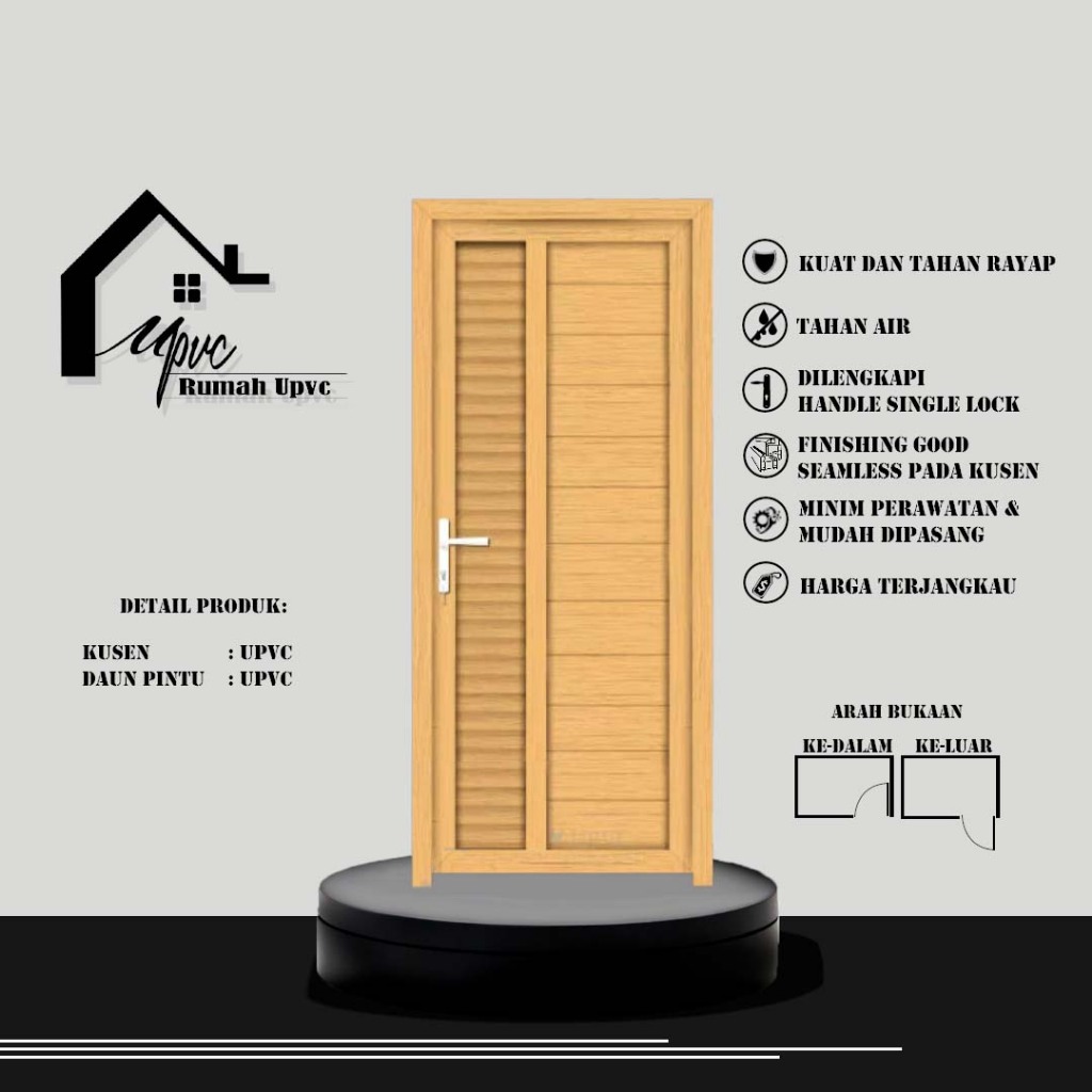 PINTU UPVC.KAMAR TIDUR.PINTU UTAMA.(JAPANESE OAK PREMIUM)
