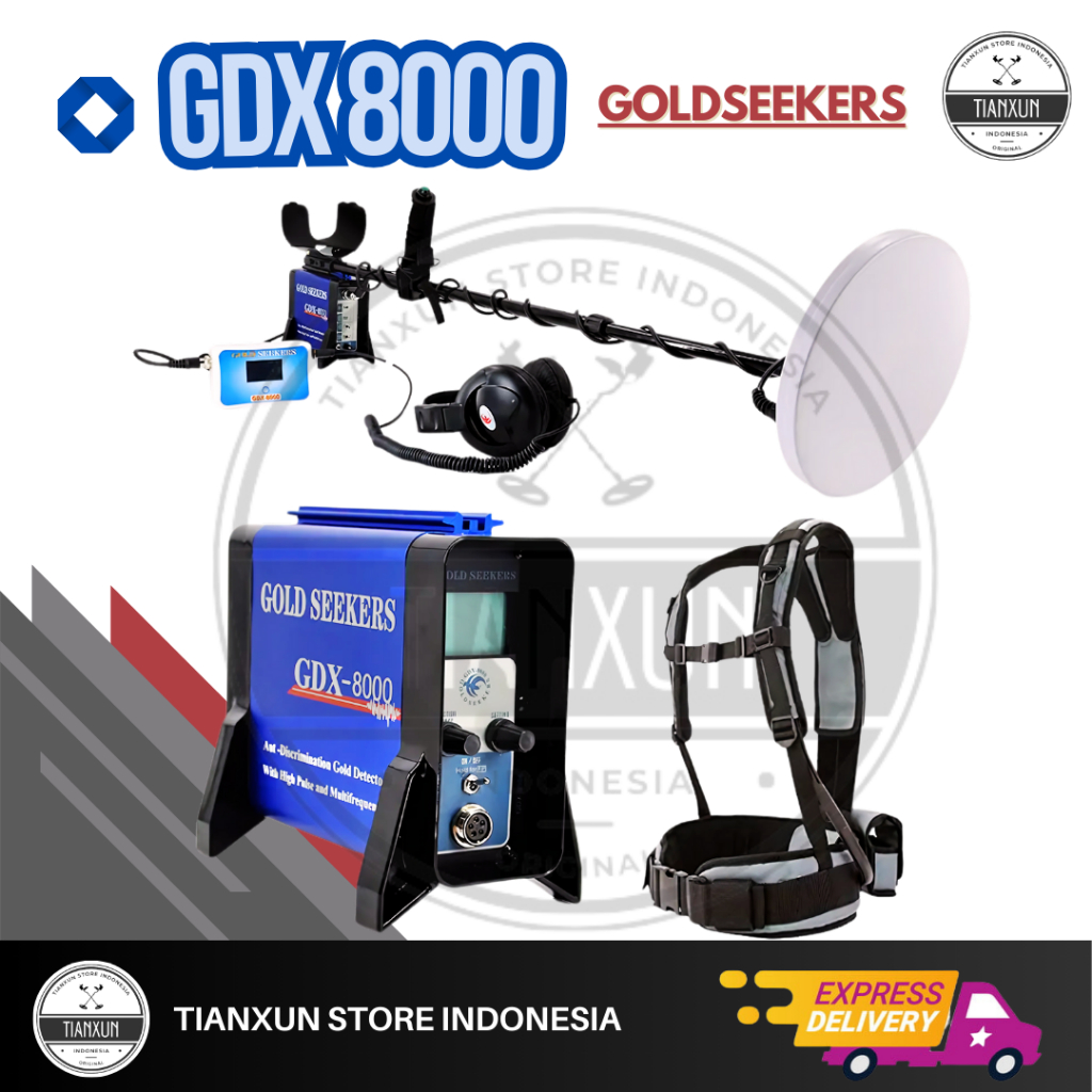 ORIGINAL GOLD SEEKERS GDX8000 Metal Detector GDX8000 Detektor Emas GDX8000 Pencari Harta GDX8000