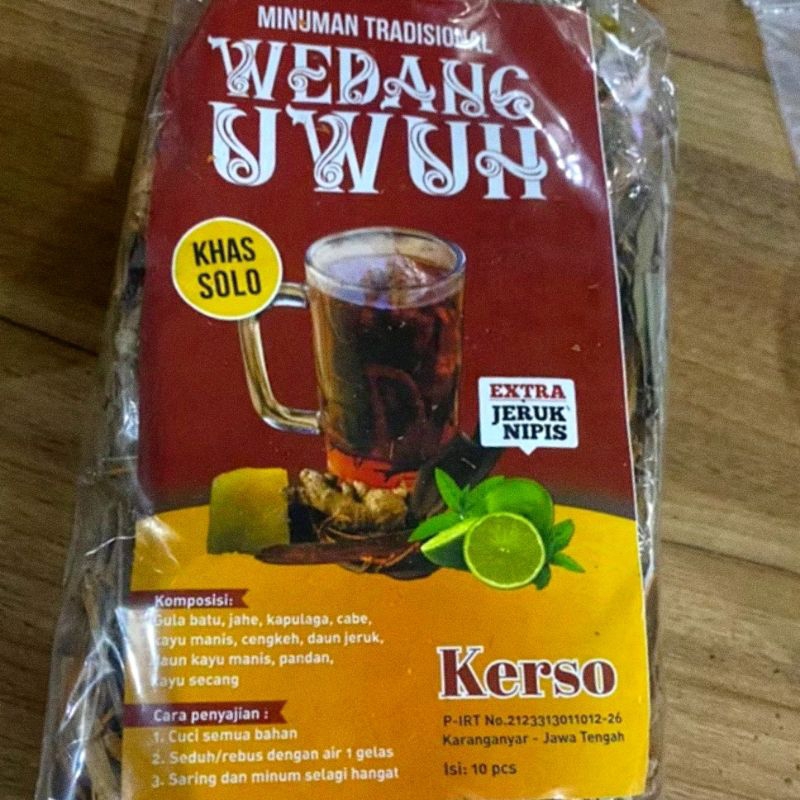 

Wedang UWUH extra Jeruk Nipis Khas SOLO ( isi 10 pcs)