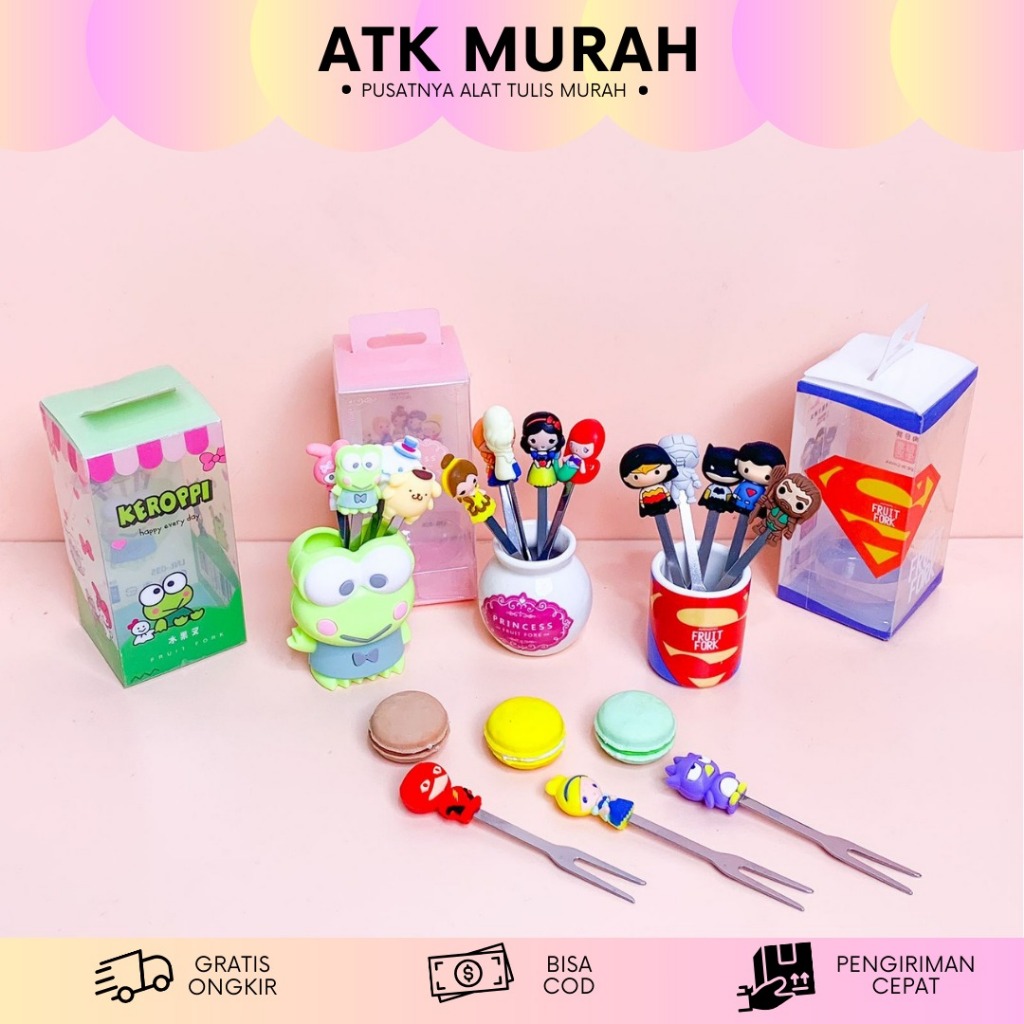 GARPU KECIL BUAH KUE | GARPU KECIL STAINLESS STEEL KARAKTER | GARPU BUAH LUCU MURAH TERJANGKAU