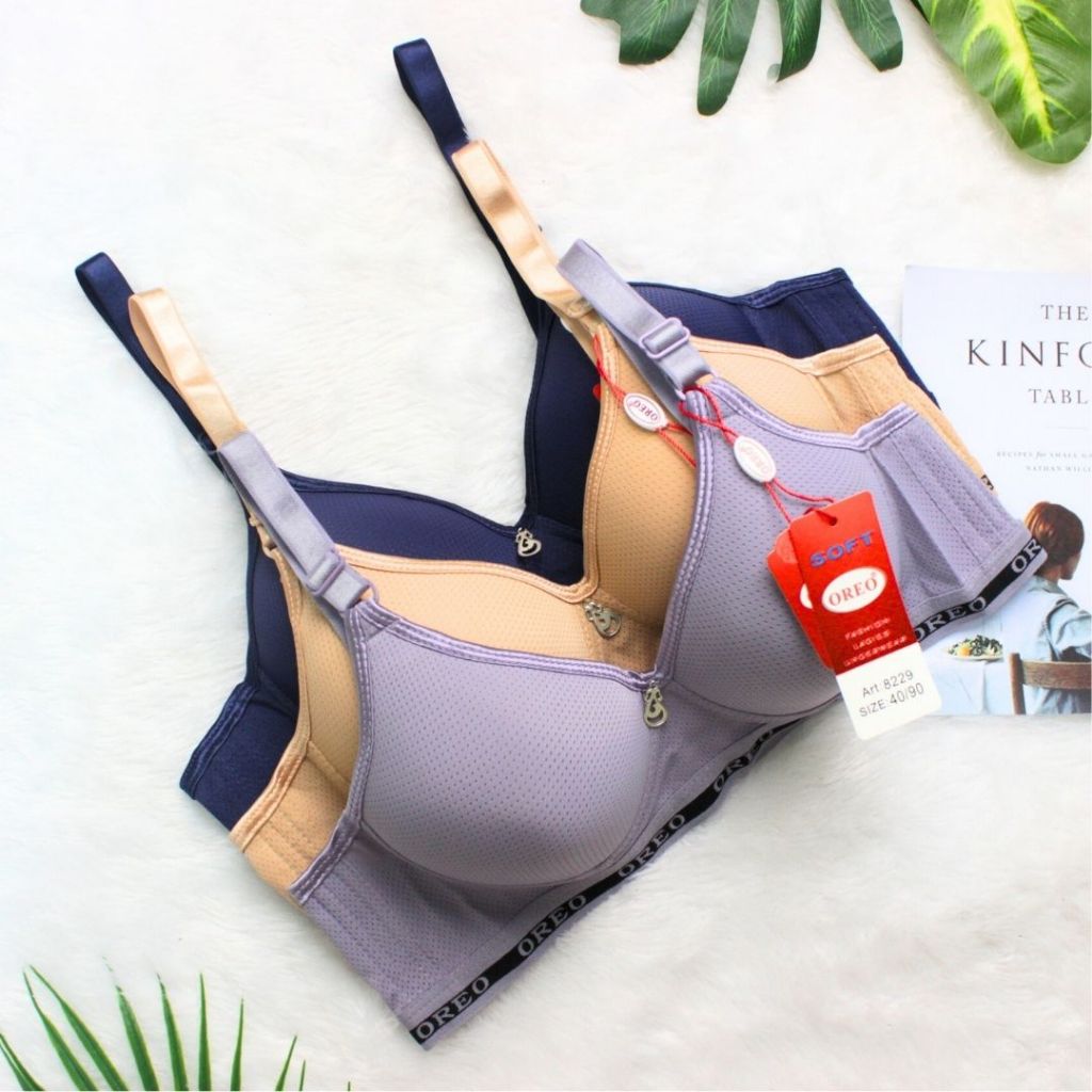(3 PCS) BRA WANITA SUPER SOFT BH PEREMPUAN OREO TANPA KAWAT KAIT 3 OREO 8229