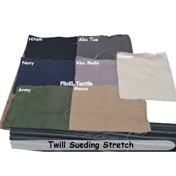 Kain Twill Stretch Twill Sueding Stretch Bahan Twill Melar Sueding Berbulu Stretch Twill Combed