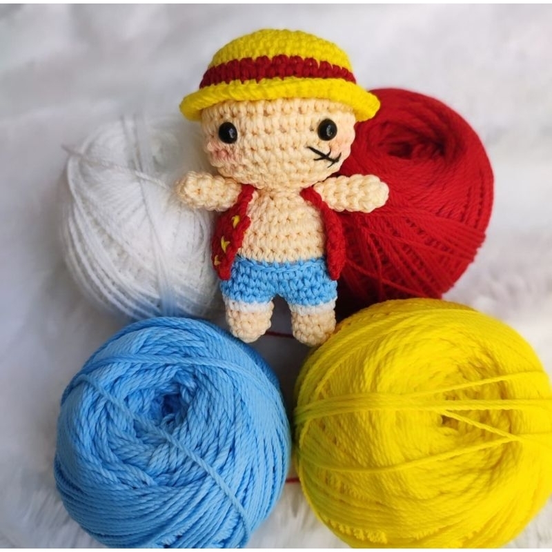 Gantungan Tas / Gantungan Kunci Luffy One Piece / Luffy One Piece Keychain Crochet / Luffy One Piece
