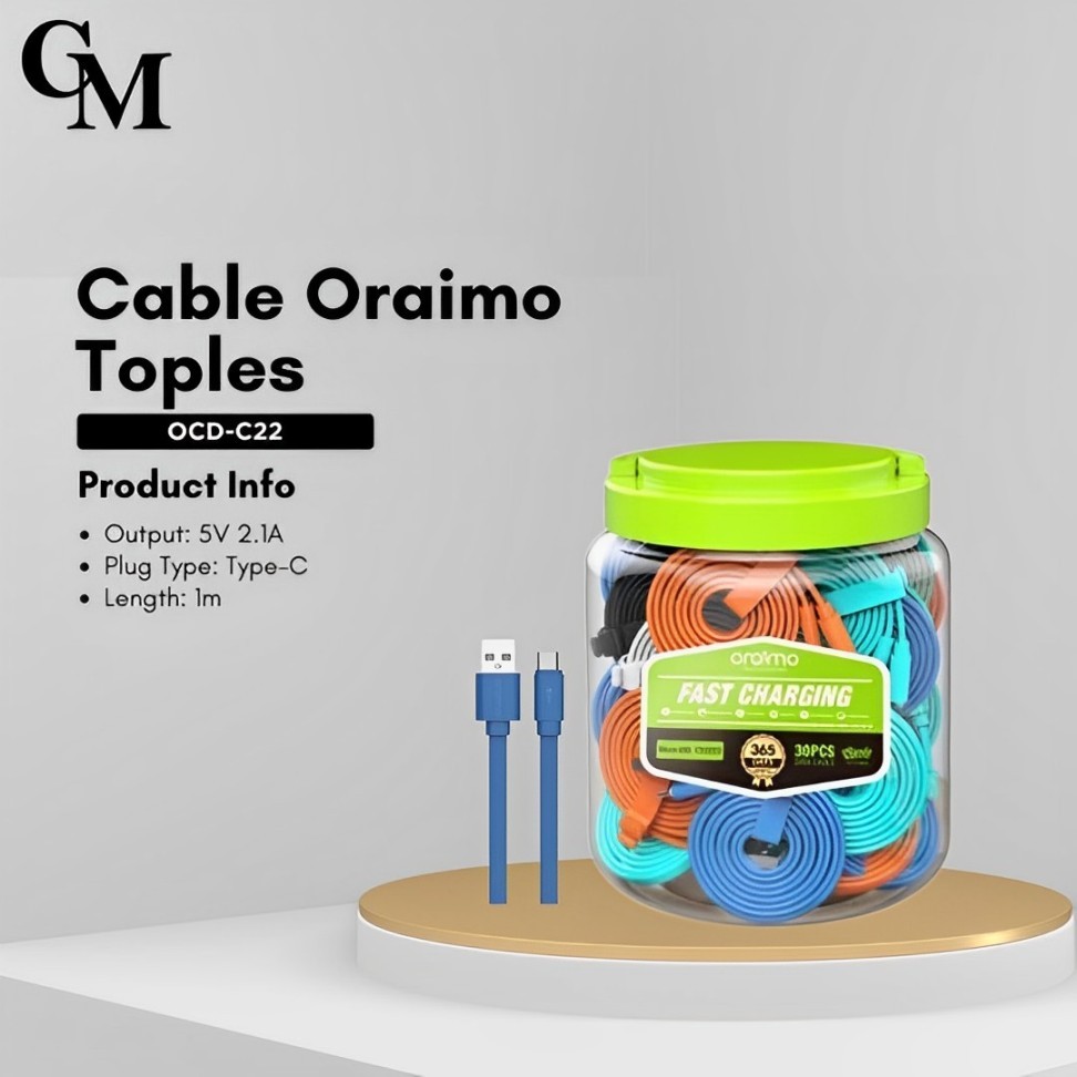 ORAIMO Candy OCD-C22 OCD-M22 OCD-L22 Kabel Data 2.1A UBS to Micro Type-C Lightning - Panjang 1M