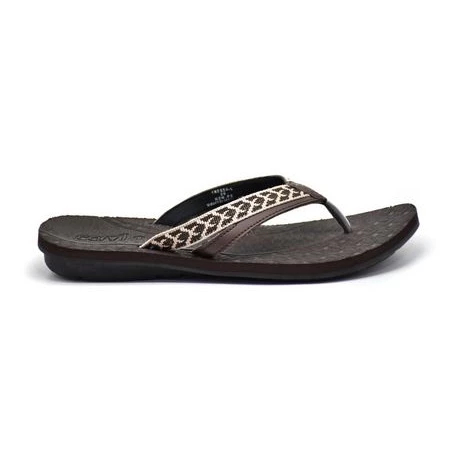 Carvil Sandal Jepit Spon Wanita Tressa L Brown Beige