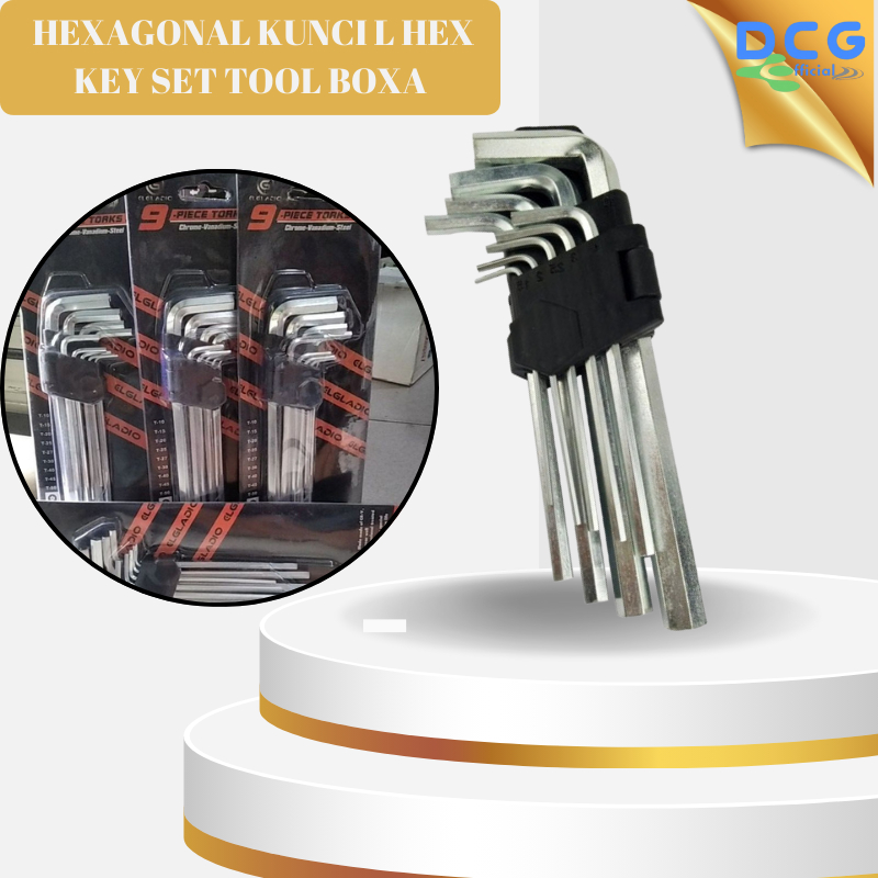 Kunci L Panjang 9 Piece Tork Set Kunci L Hexagonal Kunci L Hex Key Set Tool Box